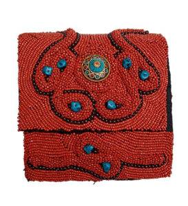 red beaded purse